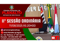 11ª SESSÃO ORDINÁRIA - 11.08.2025 ÀS 20H00.