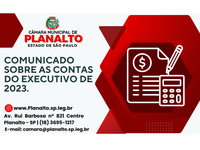 Comunicado sobre as Contas do Executivo de 2023.
